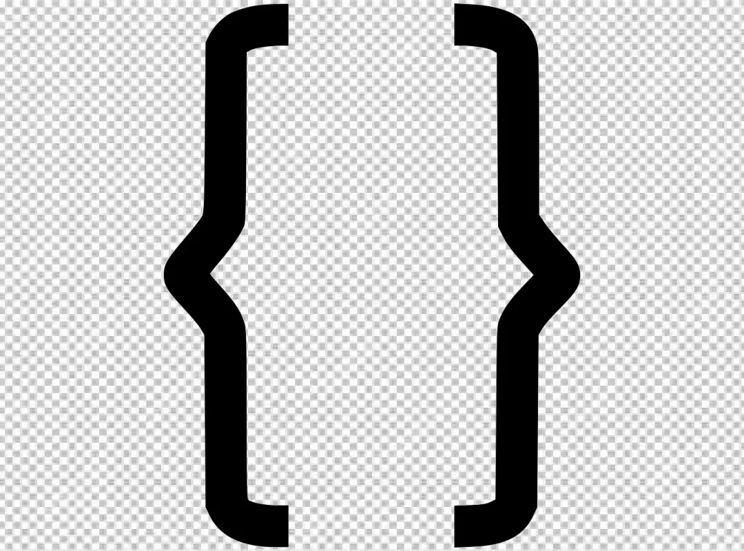 Free Premium PNG Abstract Curly Braces Symbol on Black Background