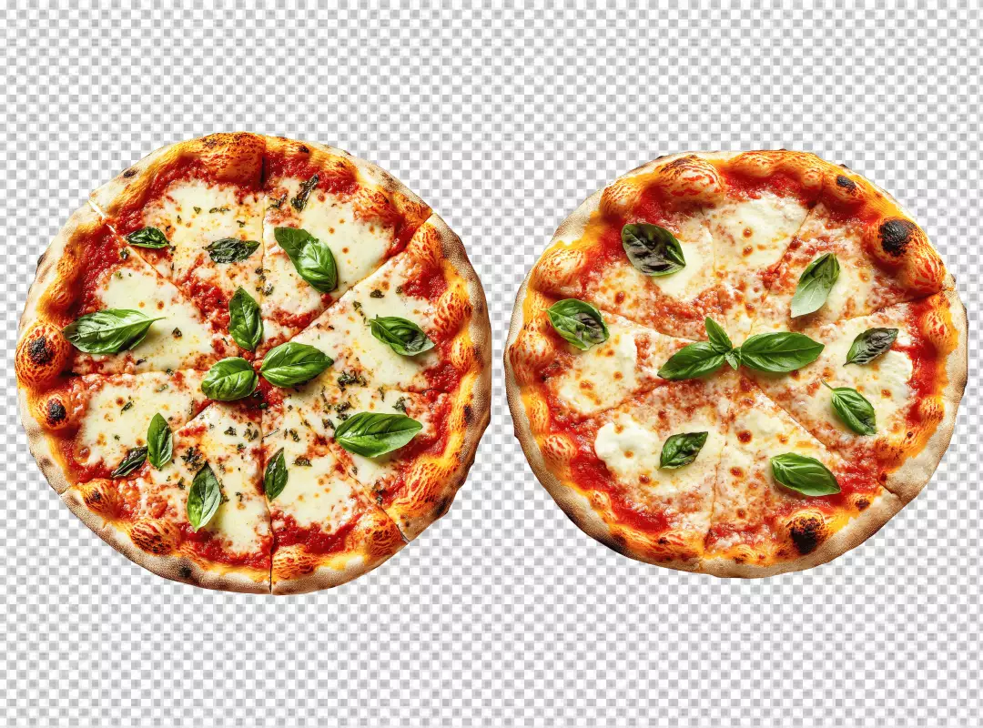 Classic Italian Margherita Pizza with Fresh Basil Leaves