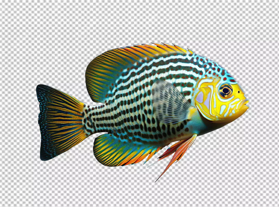 Vibrant Colorful Tropical Fish PNG Cutout for Marine Life Designs