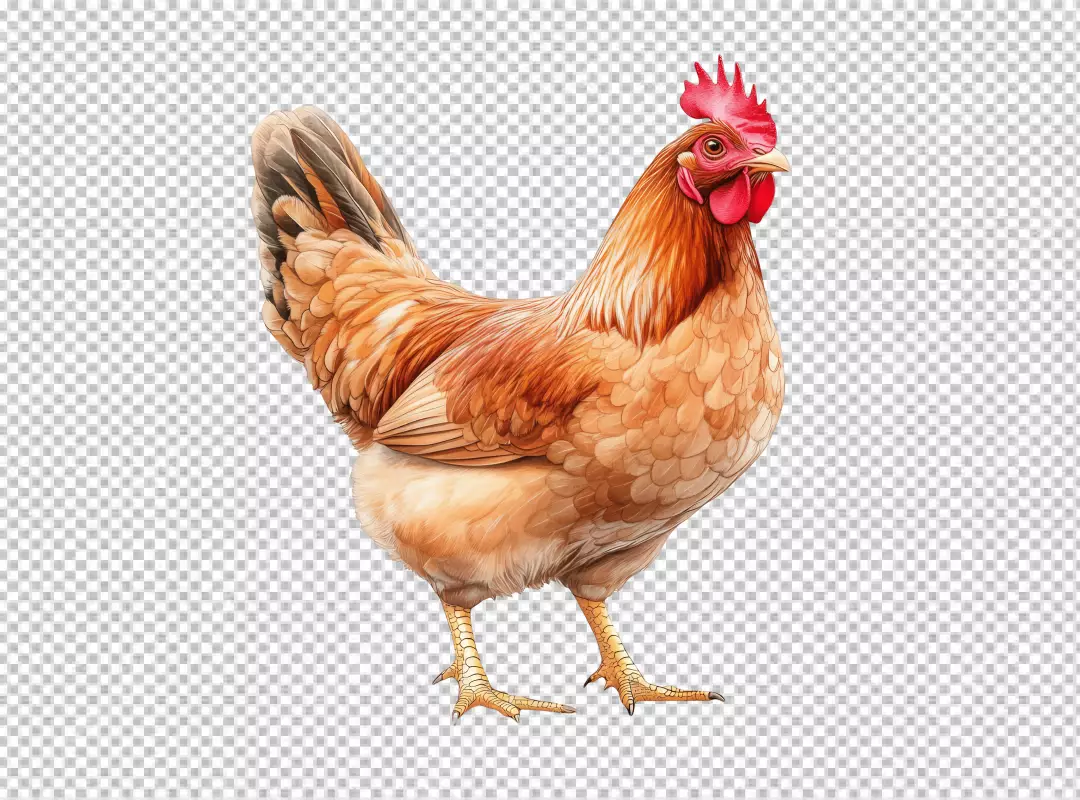 Elegant Brown Chicken Standing Proudly for Farm Animal and Agricultural Designs