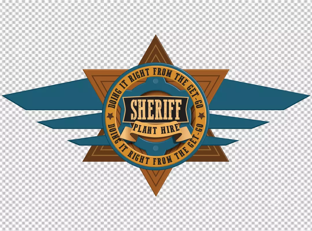 Free Premium PNG Sheriff Plant Hire Logo with Motto "Doing It Right From The Get-Go"