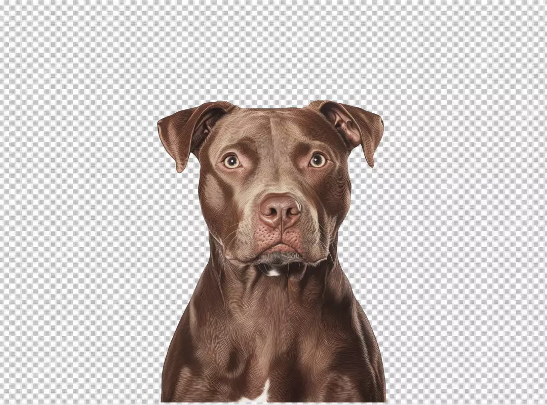 Realistic Pitbull Dog Headshot Looking at Camera - High-Quality PNG Download