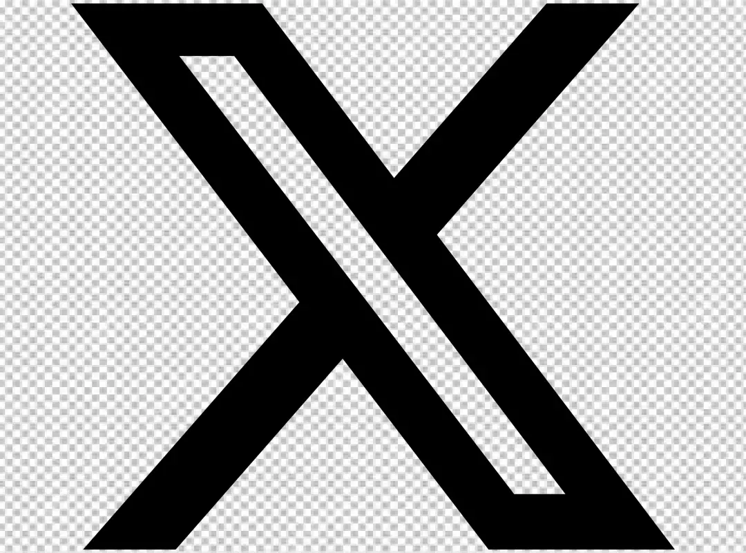 Dynamic Black X Symbol with White Diagonal Line Accent on X logo, Twitter logo