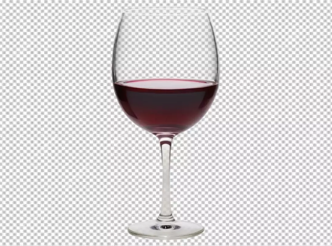 Classic Red Wine Glass with Crimson Liquid on Pristine White Background