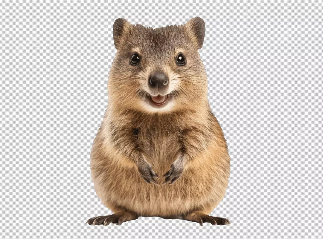Adorable Smiling Quokka Standing Happily on its Hind Legs