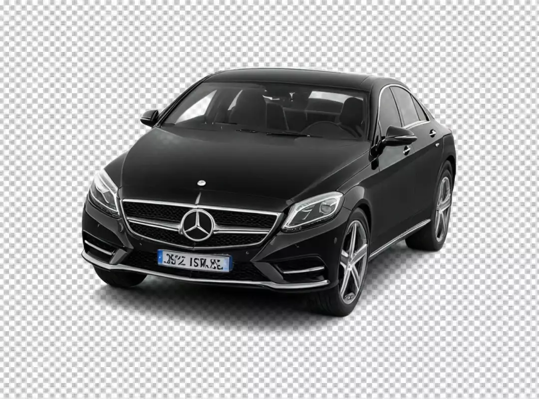 Sleek Black Mercedes Benz Luxury Sedan Front View Automotive Design