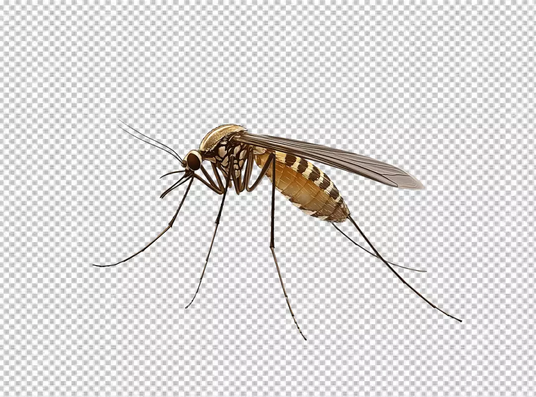 Detailed Mosquito PNG Cutout for Pest Control and Scientific Design