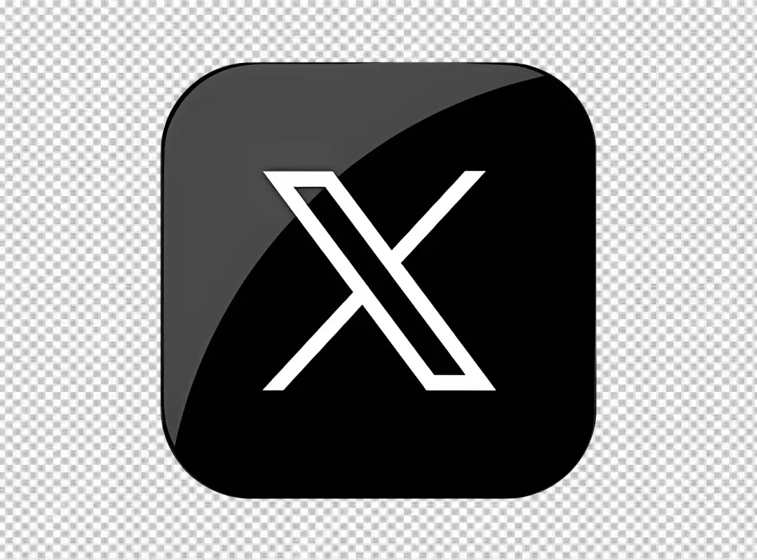 Glossy Black Square Button with Modern White 'X' Mark Digital App Symbol, X logo, Twitter logo