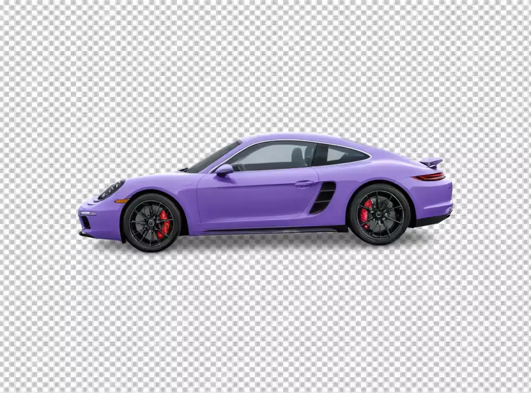 Sleek Purple Performance Coupe with Red Calipers Isolated on Pristine White Background