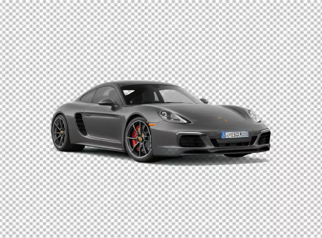 Sleek Grey Porsche Sports Car on Transparent Background Modern Automotive Design