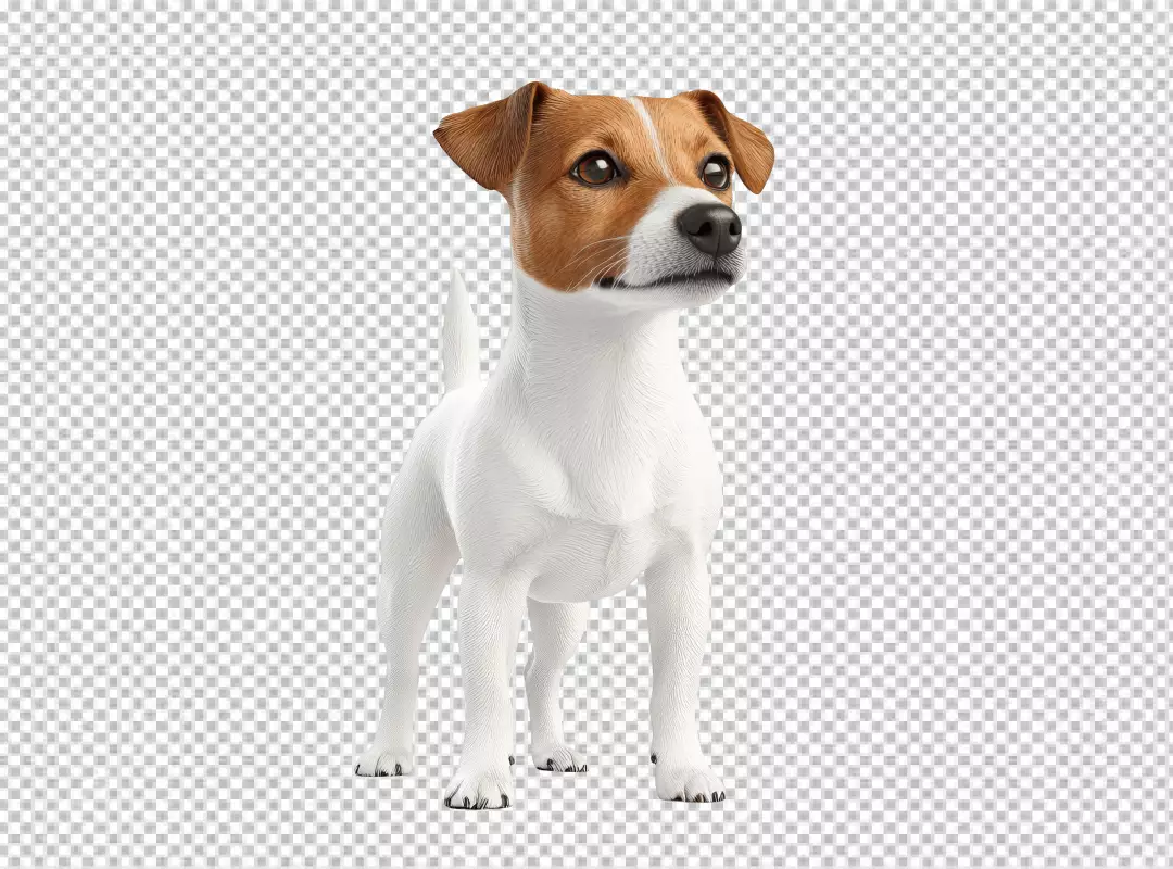 Cute Jack Russell Terrier Standing Attentively PNG