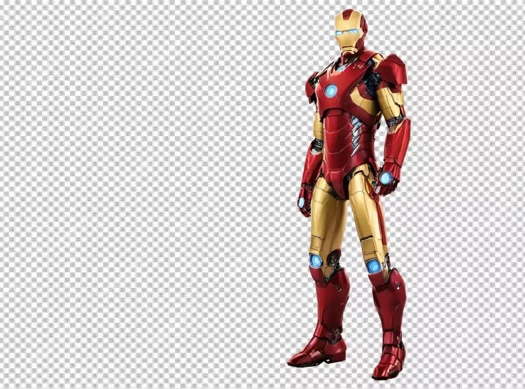 Iconic Iron Man Full Suit Front View Superhero Illustration