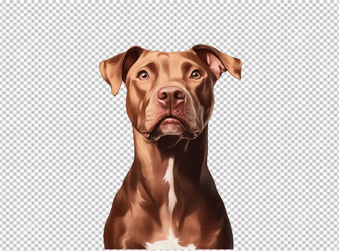 Noble Brown Pitbull Dog Portrait with Striking Gaze