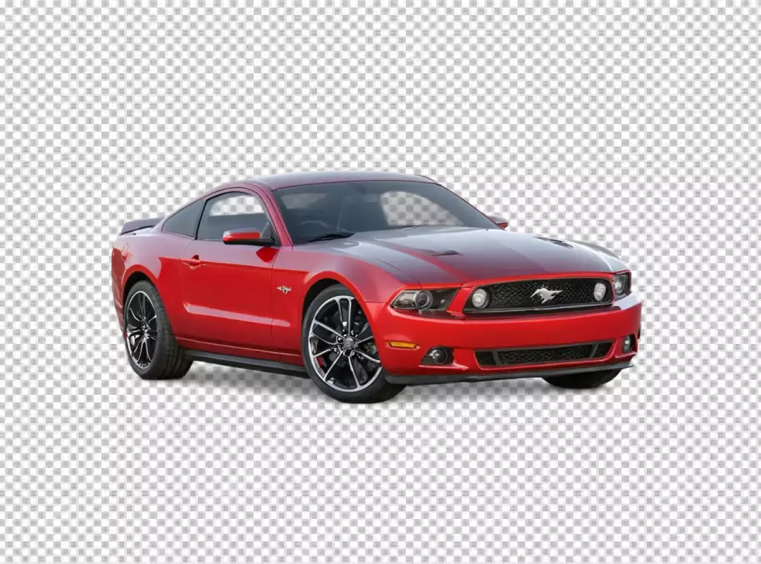 Vibrant Red 2012 Ford Mustang GT Coupe Performance Car Isolated