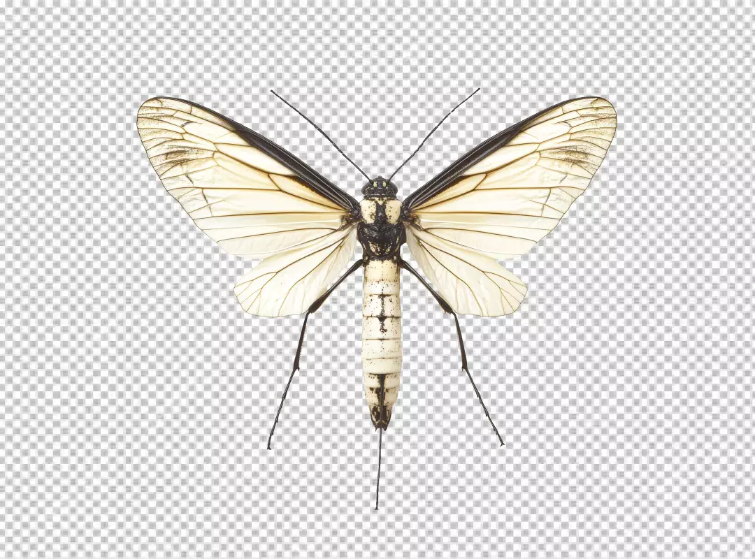 Elegant White and Black Butterfly PNG with Delicate Wings for Nature Designs