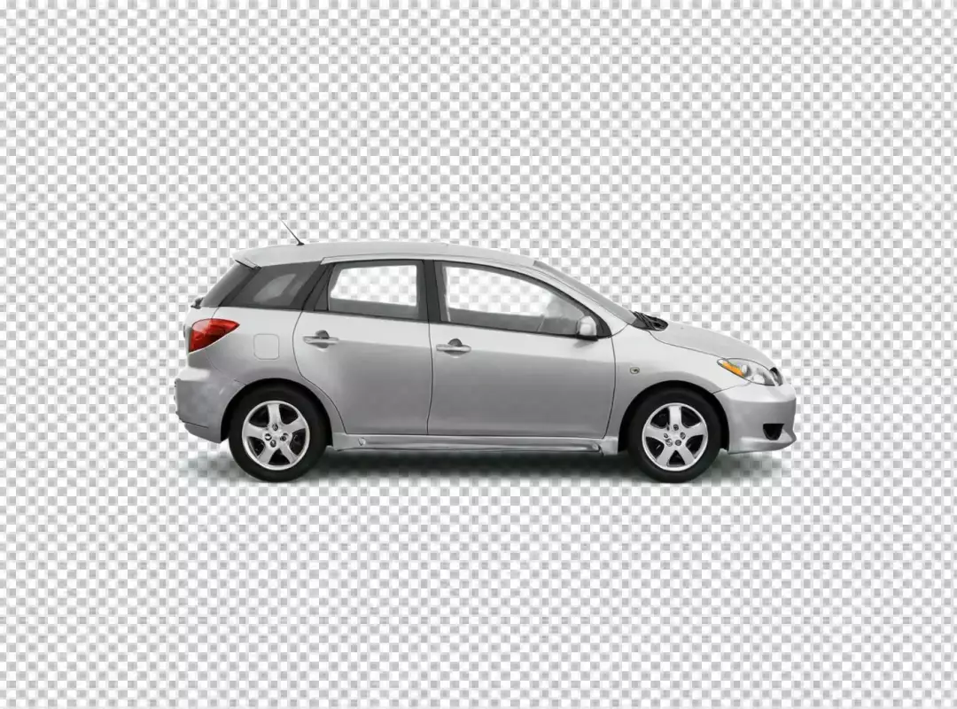Sleek Silver Compact Hatchback Car Isolated for Automotive Design