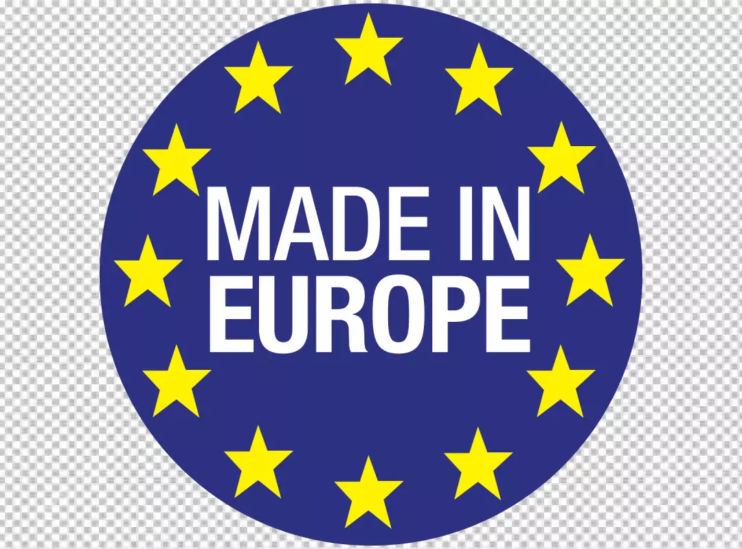 Free Premium PNG Official Made in Europe emblem with stars on a blue background