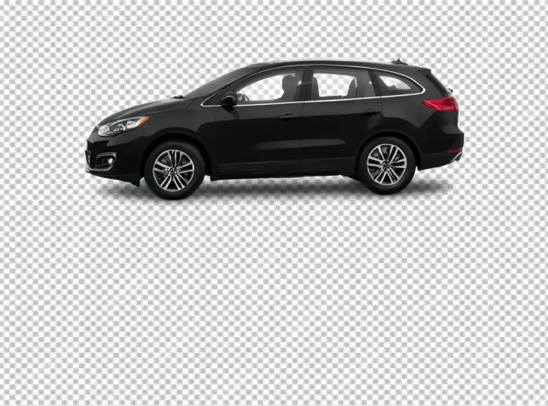 Sleek Black Modern Crossover Vehicle Isolated on Pristine White Background, Side View