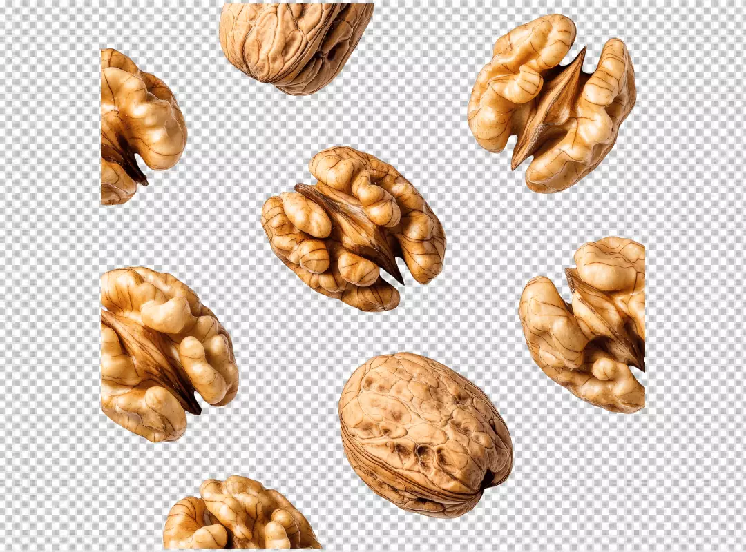 Nutritious Shelled Walnut Halves Healthy Food Ingredient and Snack Transparent PNG