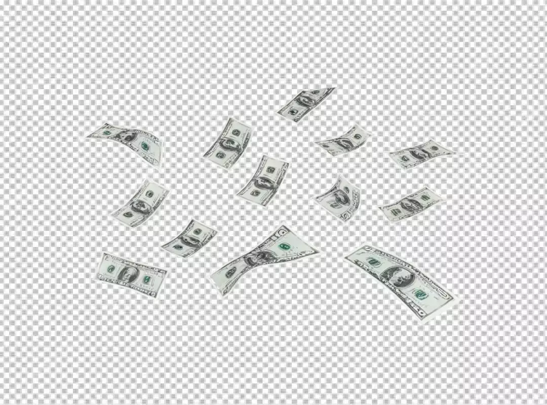 Dynamic Falling US Dollar Bills Symbolizing Financial Success and Abundance