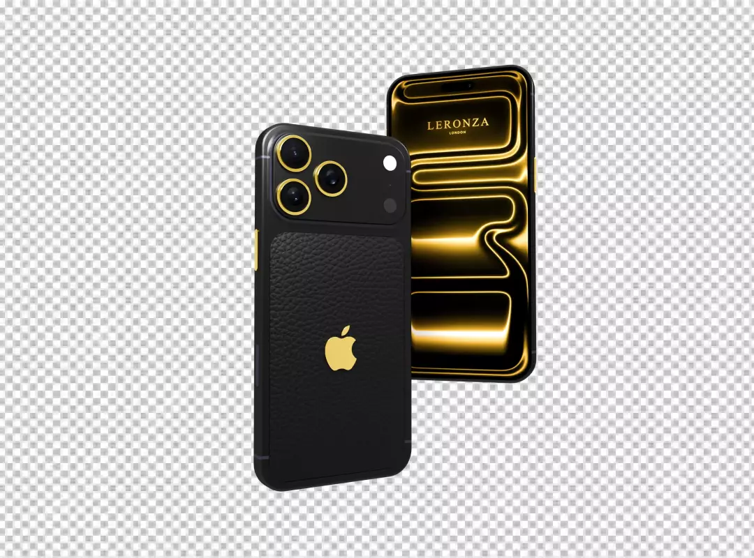 Premium Black and Gold Leronza Custom iPhone 15 Pro Max