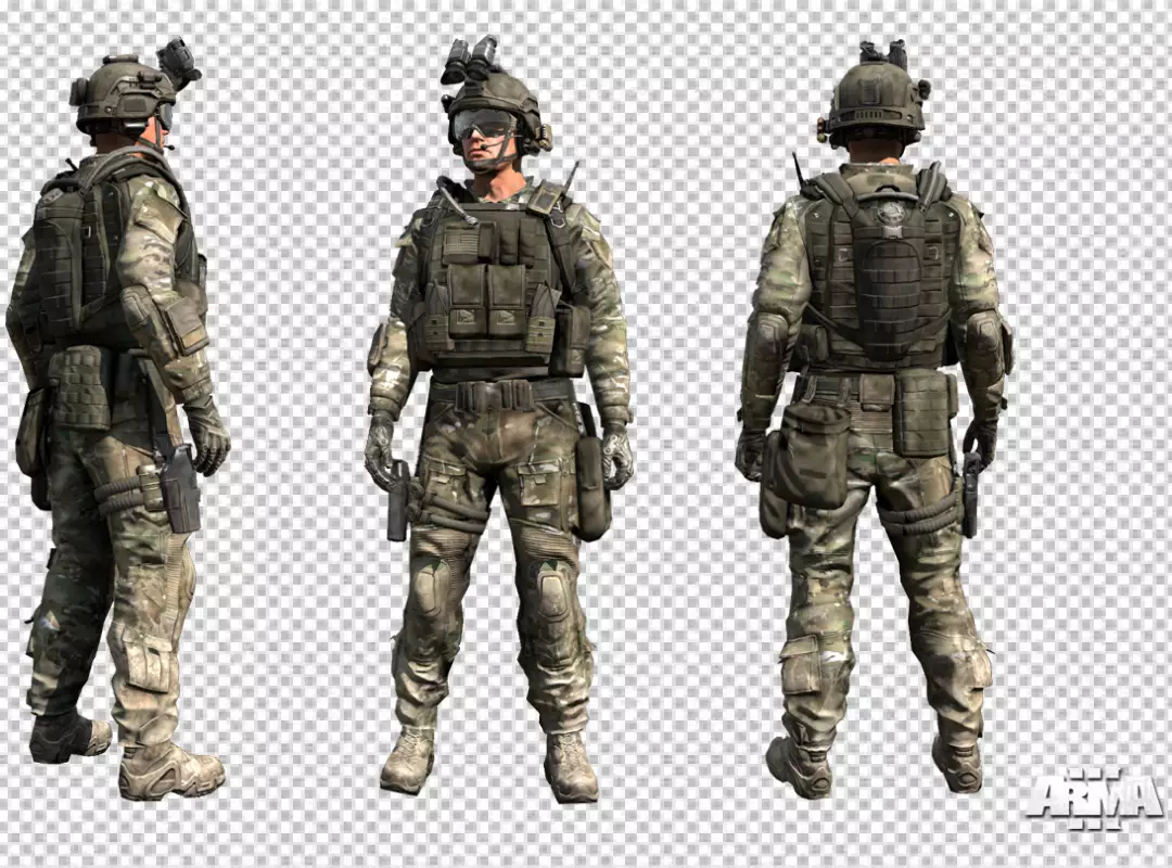 Elite Special Operations Soldier in Modern Tactical Combat Gear Full Kit