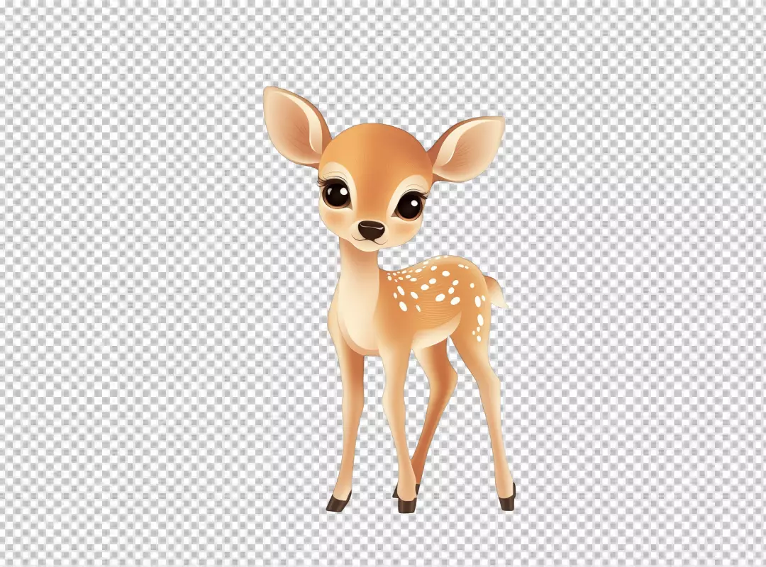 Adorable Spotted Baby Deer Character for Kids' Designs and Nursery Decor
