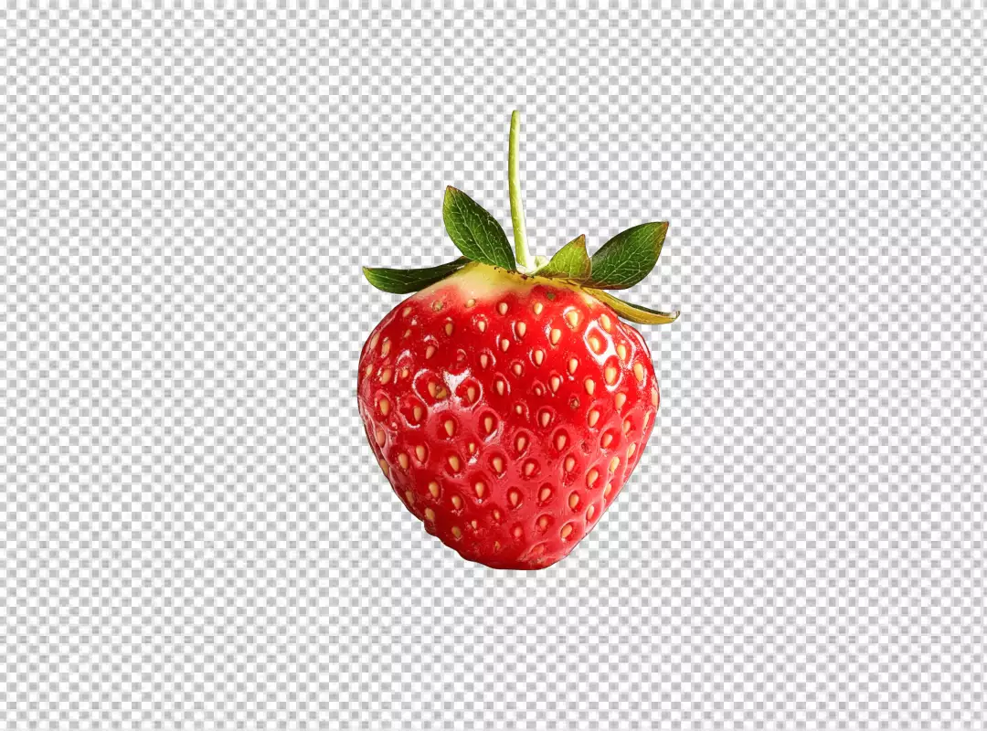 Fresh Ripe Red Strawberry PNG Cutout for Sweet Design Projects