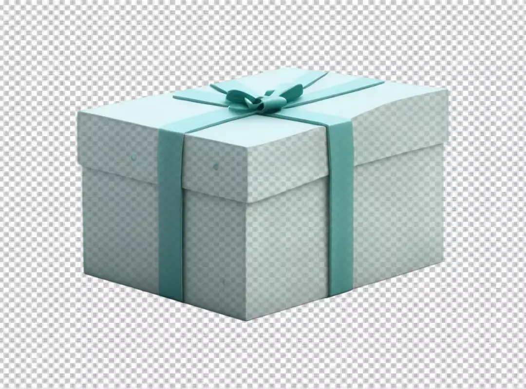 Elegant Light Blue Gift Box with Decorative Teal Ribbon and Stylish Bow for Special Occasions