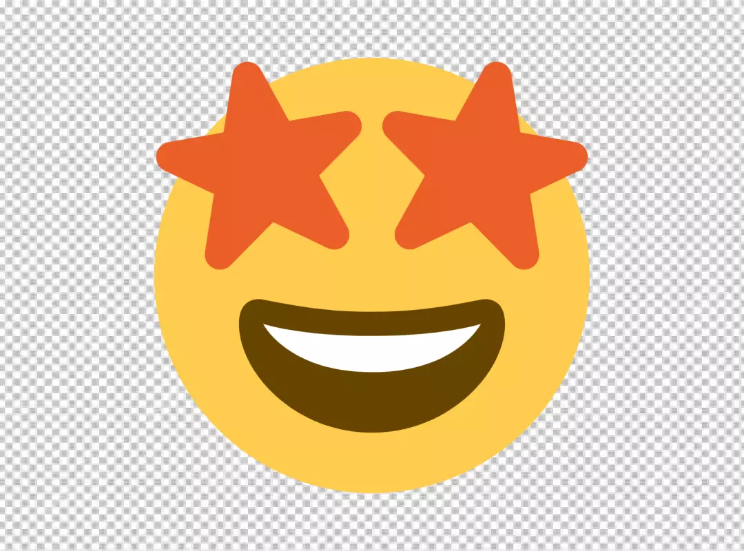 Star-Struck Emoticon Expressing Amazement and Delight with Glowing Eyes