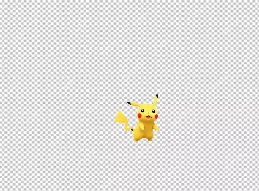 Iconic Yellow Pokemon Character Pikachu Standing Playfully on White Background