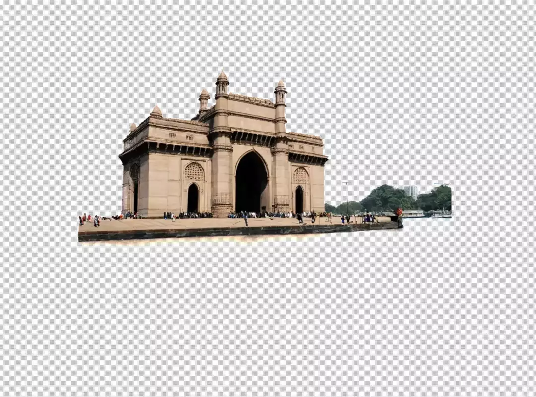 Iconic Gateway of India Monument in Mumbai with Bustling Tourists