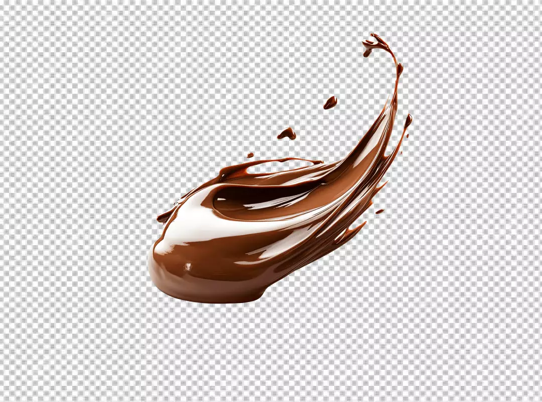 Dynamic Chocolate Swirl Splash PNG Cutout for Sweet Dessert Designs