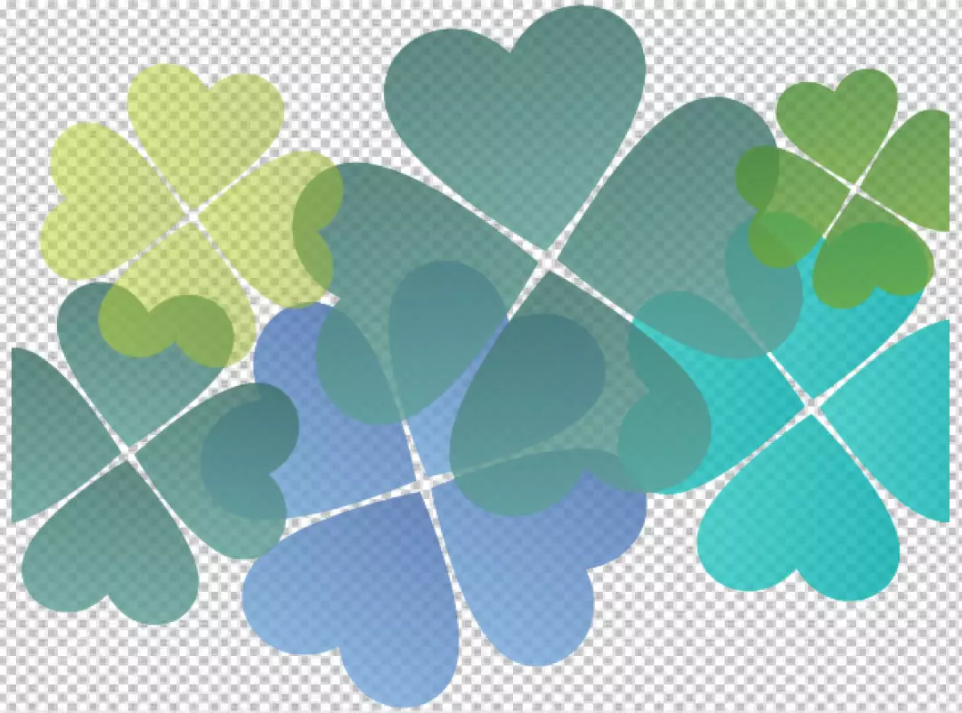 Free Premium PNG Overlay of colorful shamrock clover leaves on black background