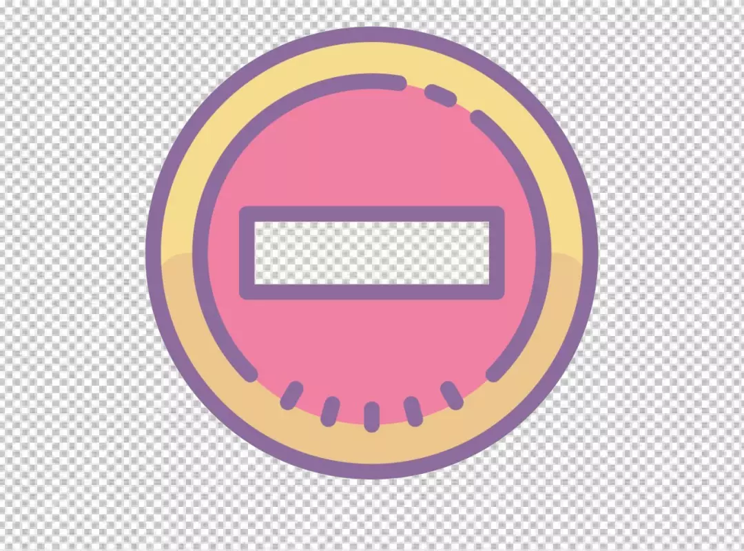 Free Premium PNG Stylized colorful pink and yellow no entry or minus button icon