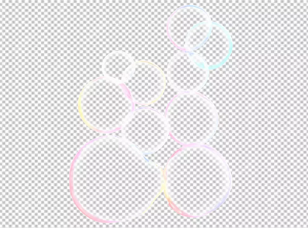 Vibrant Iridescent Soap Bubbles Floating on a Clean White Background