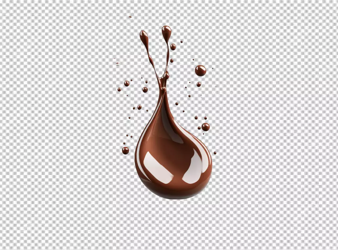 Dynamic Chocolate Splash Art with Liquid Droplets and Sweet Dessert Flow