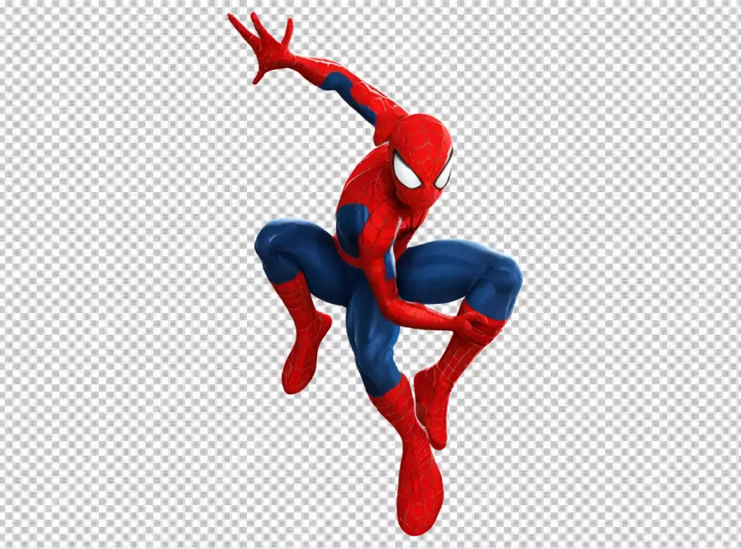 Agile Superhero Spider-Man in Classic Red and Blue Suit Leaping Action