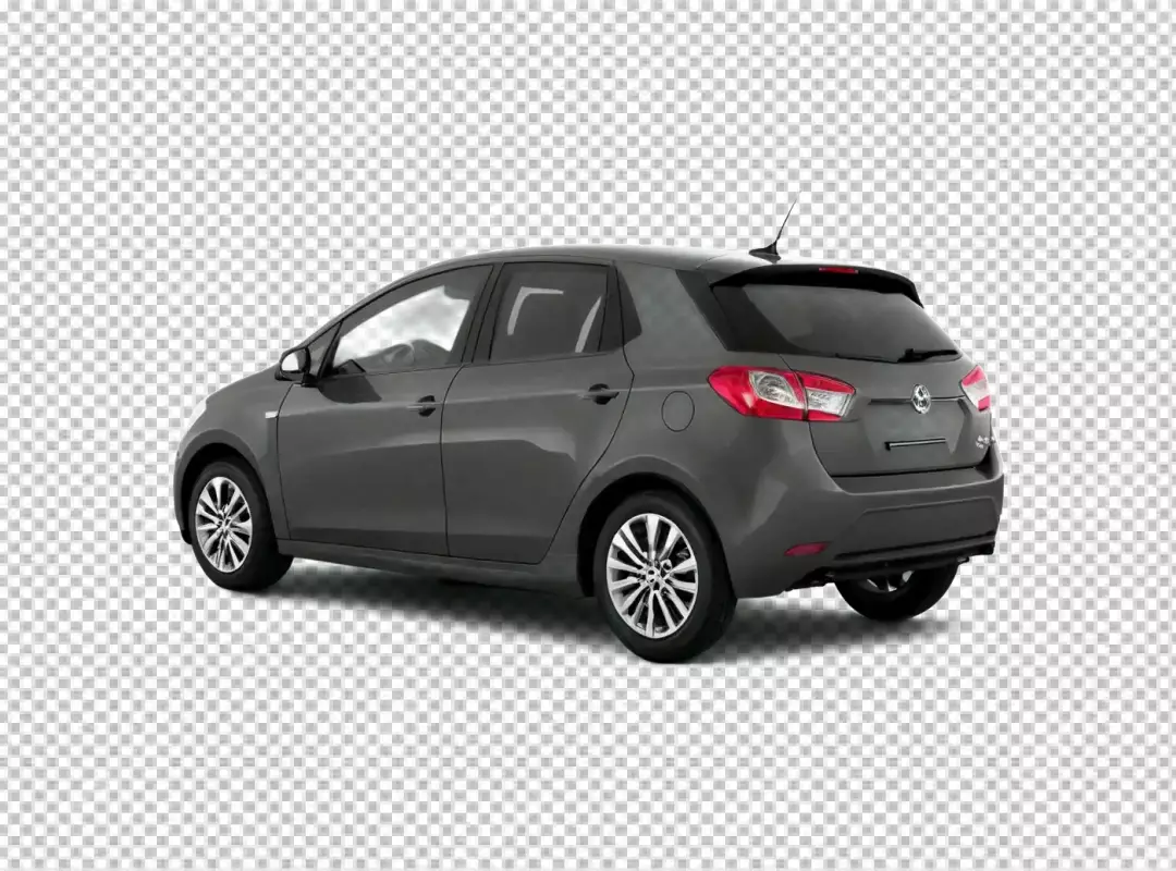 Sleek Dark Grey Compact Hatchback Car Isolated on White Background for Automotive Design