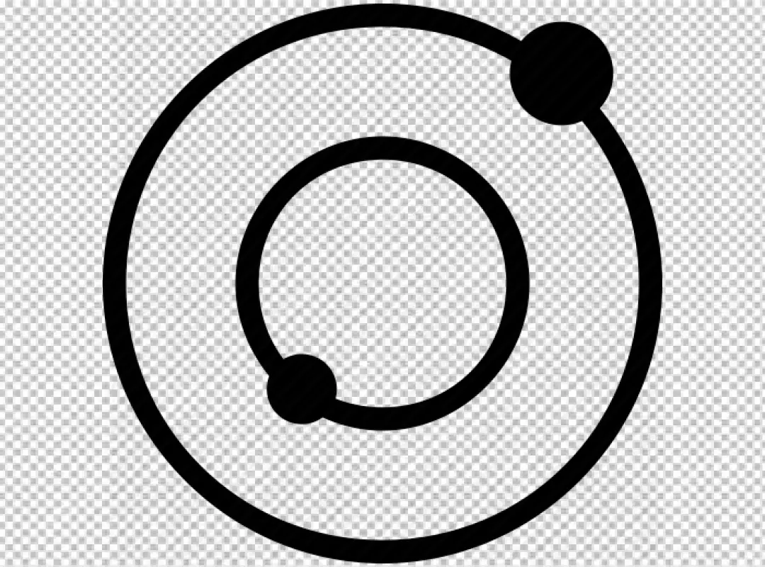 Stylized Atomic Structure Model or Orbiting Planets Icon