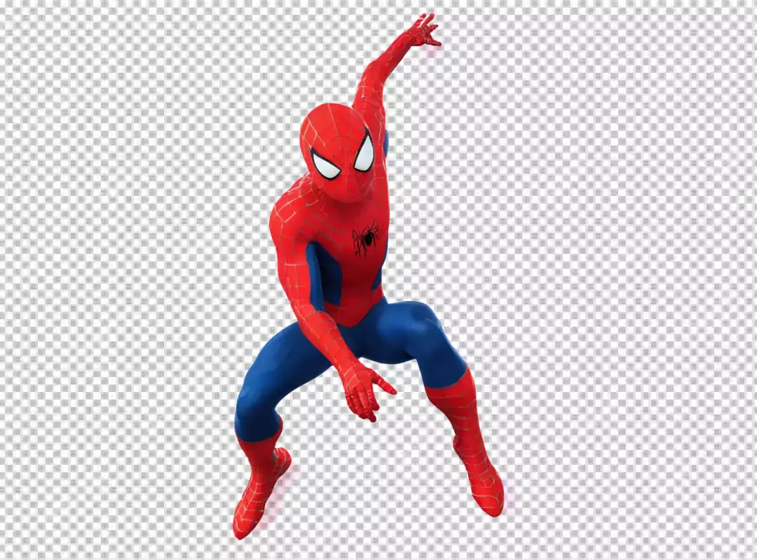 Iconic Spider-Man in Classic Red and Blue Suit Ready for Action