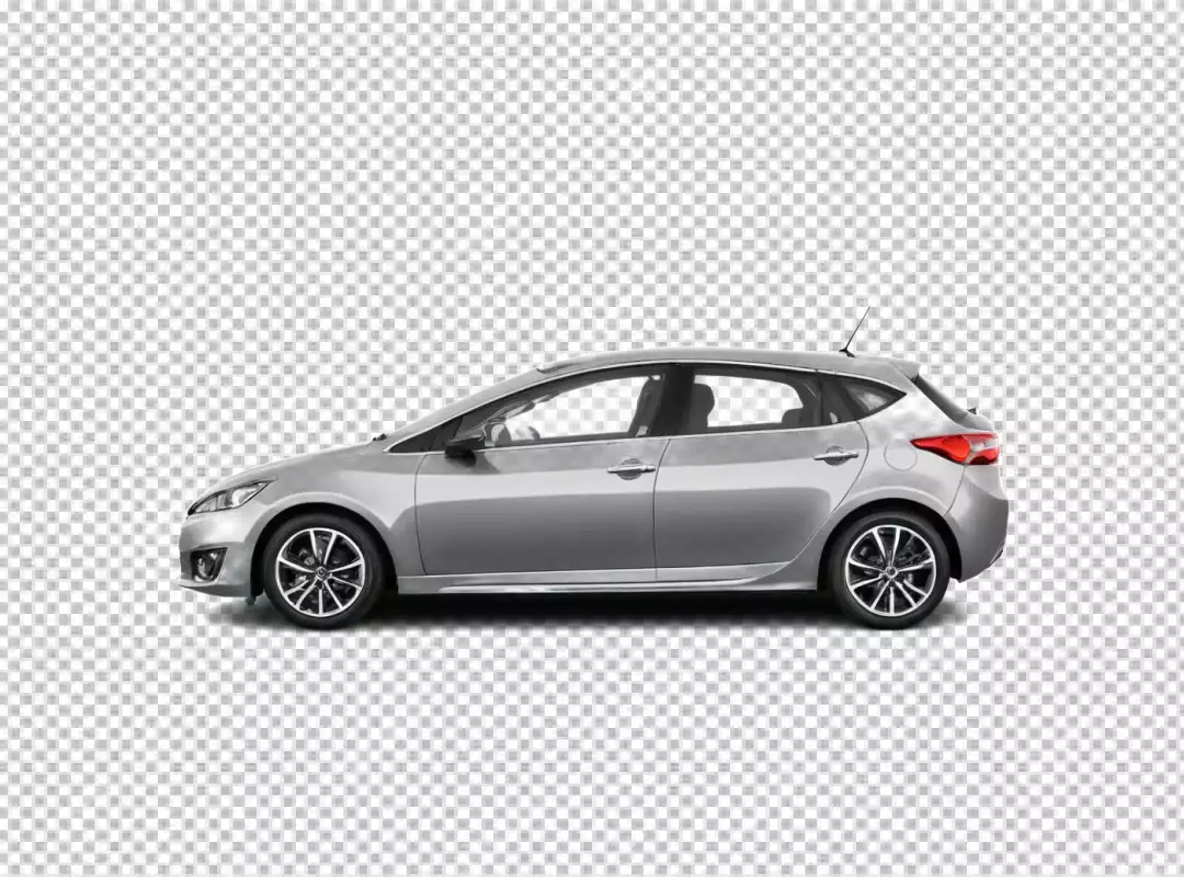 Sleek Silver Compact Hatchback Car Isolated for Modern Automotive Design