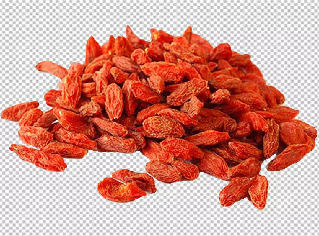 Healthy Dried Goji Berries for Superfood and Wellness on Transparent Background