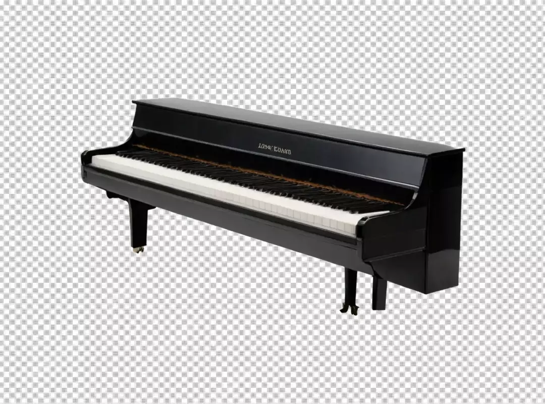 Elegant Black Baby Grand Piano with White Keys Isolated for Musical Design
