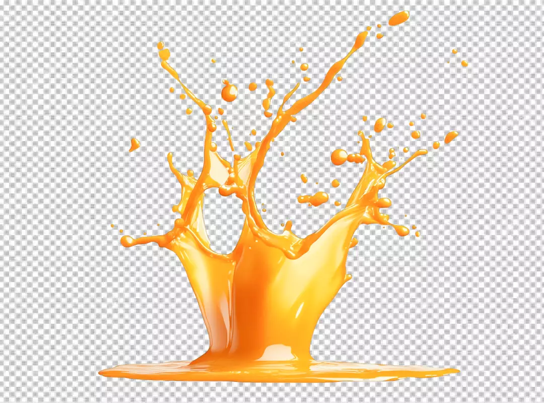 Dynamic Orange Juice Splash Vibrant Liquid Motion Refreshing Drink Beverage Concept Design