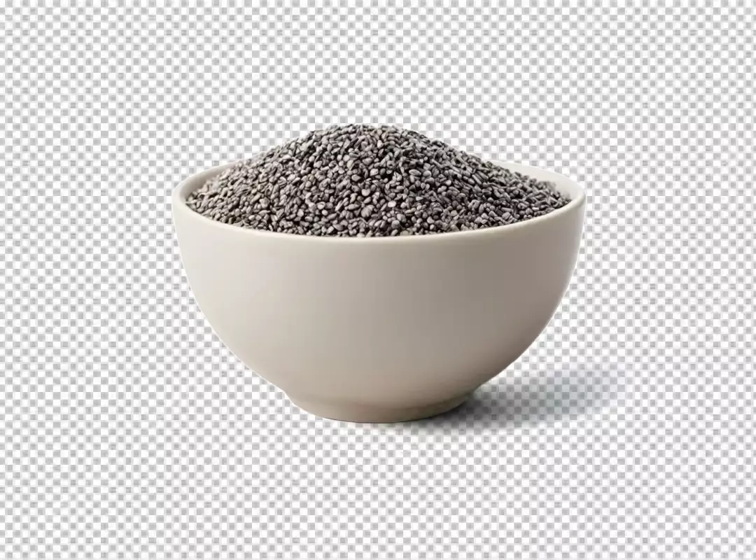 Fresh Chia Seeds in White Ceramic Bowl for Healthy Living and Nutrition