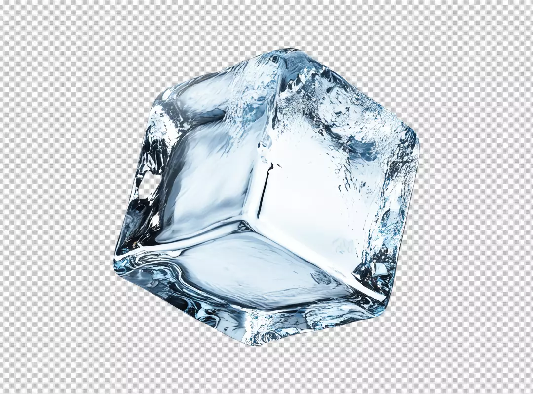 Crystal Clear Ice Cube PNG Cutout for Refreshing Drinks and Cool Summer Designs