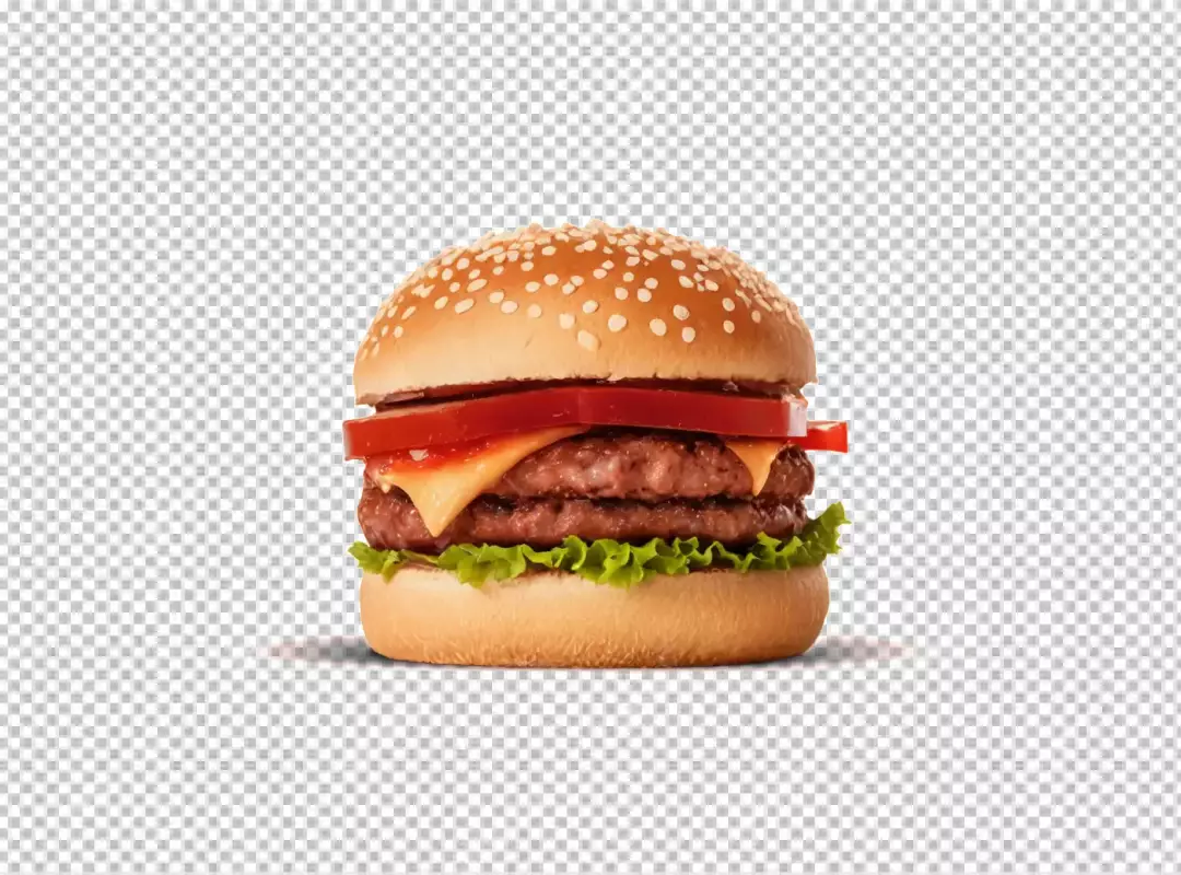 Delicious Double Cheeseburger with Melted Cheese, Fresh Lettuce, and Slices of Ripe Tomato