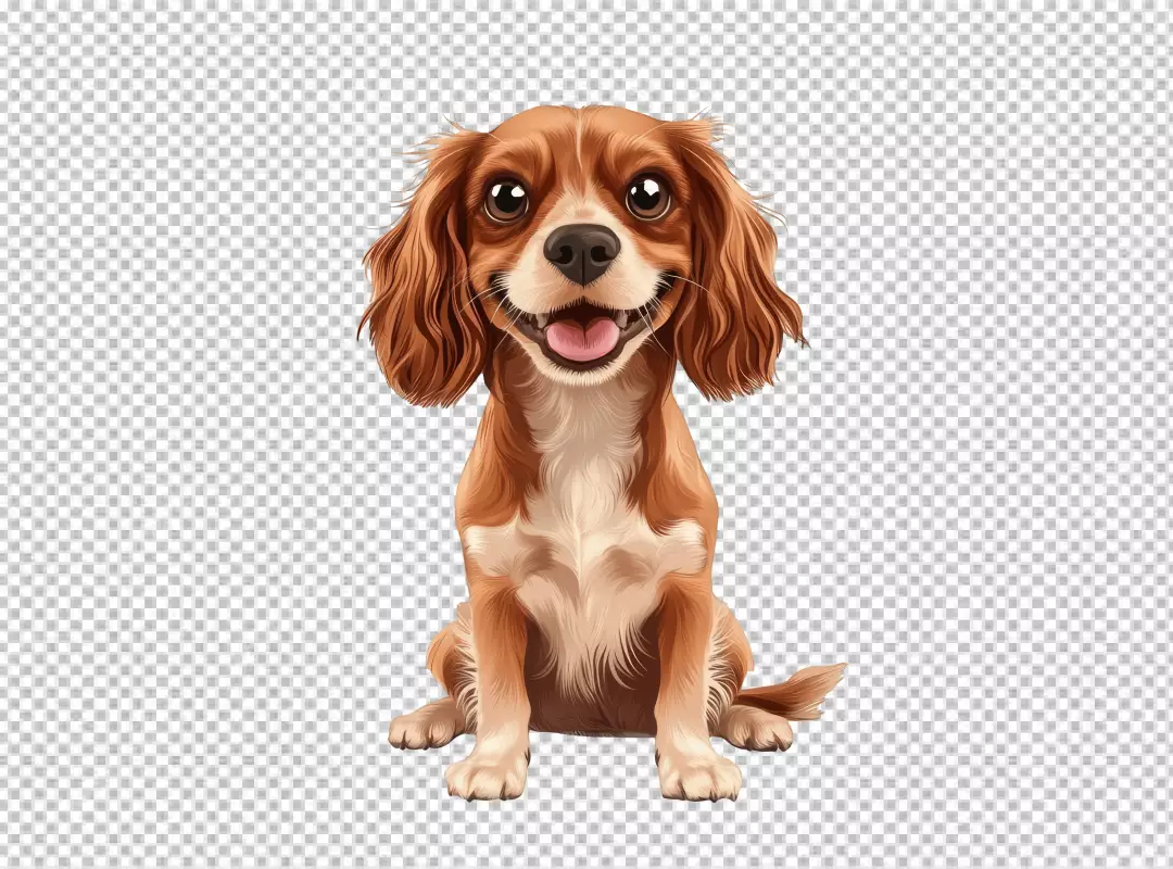 Adorable Happy Dog Sitting PNG Cutout for Joyful Pet Designs