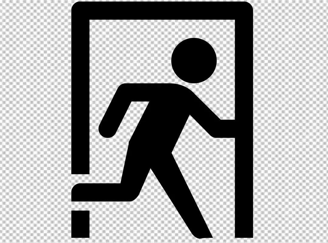 Free Premium PNG Exit Sign or a man exit from room